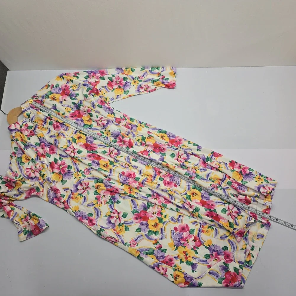 Travel-Lite by Boutique Vintage Floral Zip Front Housecoat Robe Womens Medium